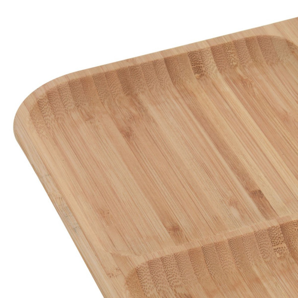 Patera bambusowa na przekąski dzielona 4 komory 30 cm