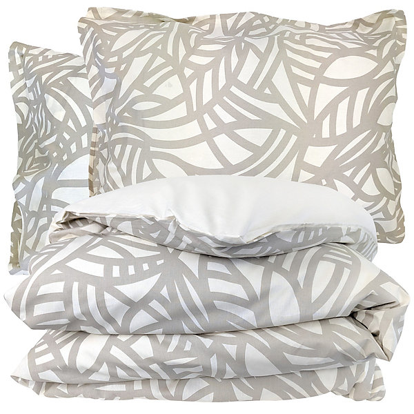 Parure 300x240 cm 50x70 cm coton SERENA Beige écru 3 pièces