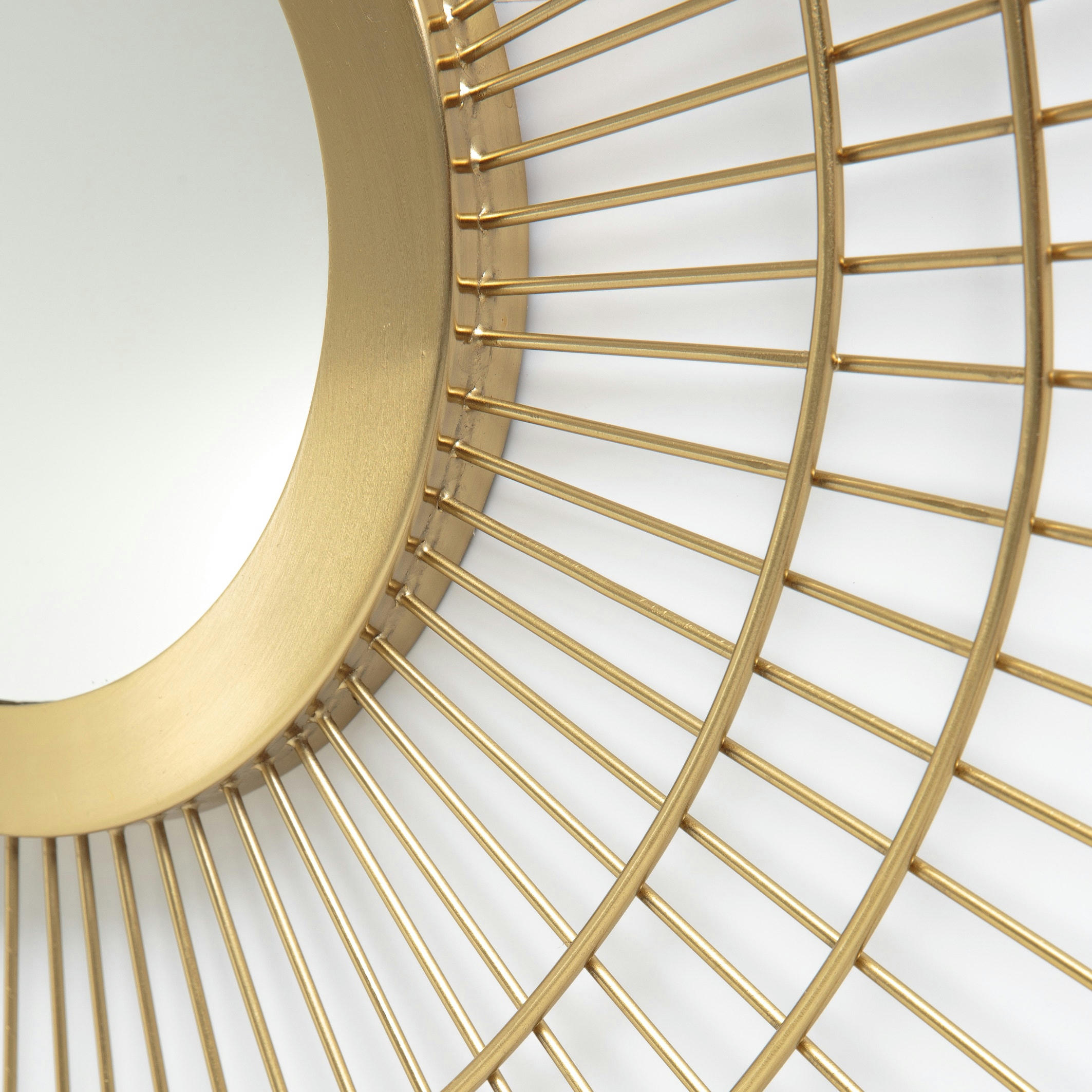 Miroir rond en métal fer filaire Ø70 cm, Spyk