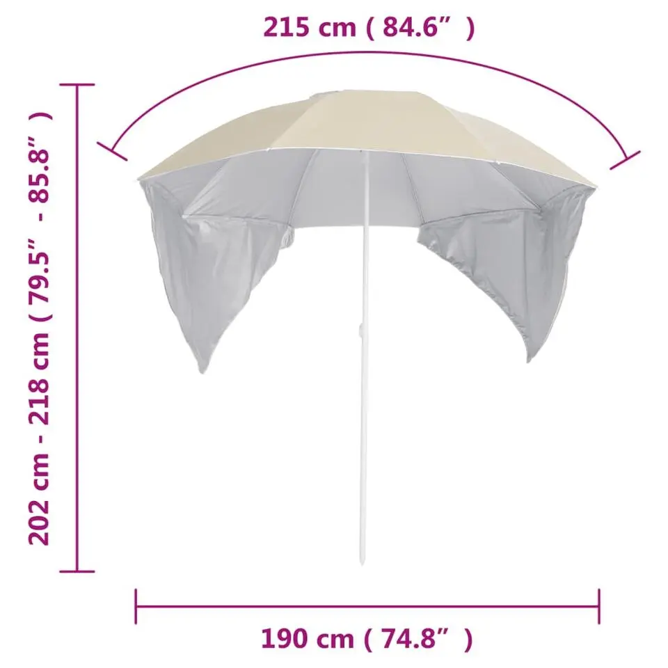 vidaXL - Strandparasol - Geel - Polyester