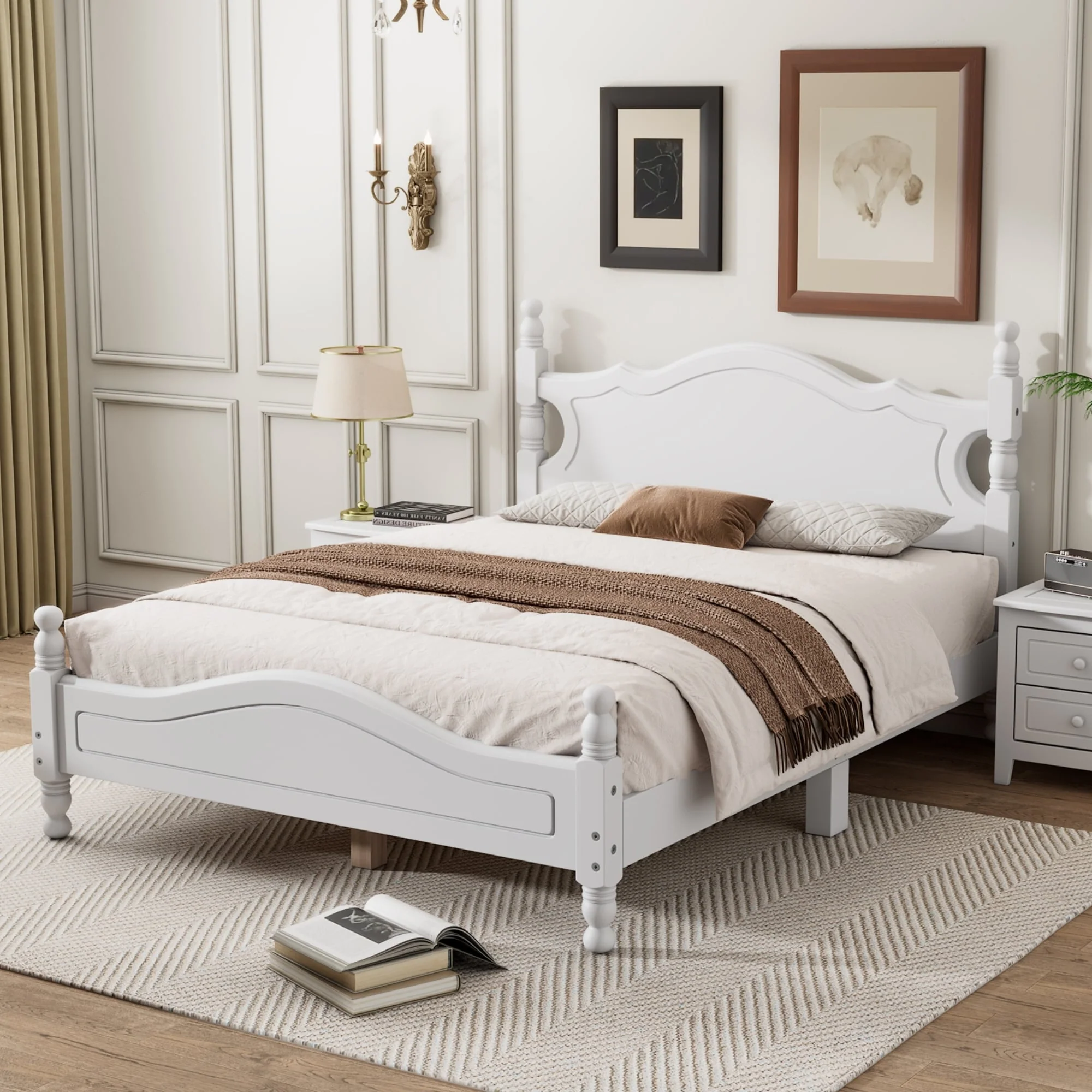 Full Size Wood Platform Bed Frame