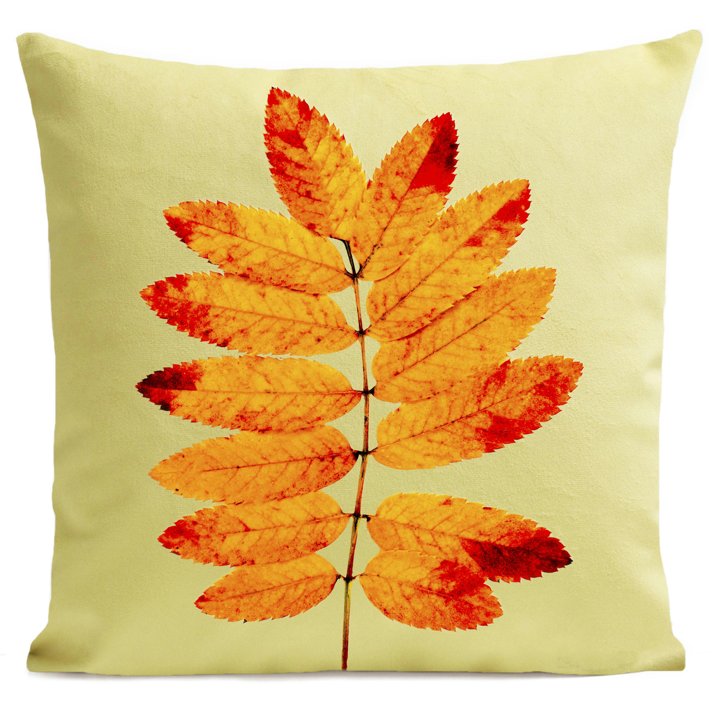 - Coussin automne suédine jaune 40x40cm