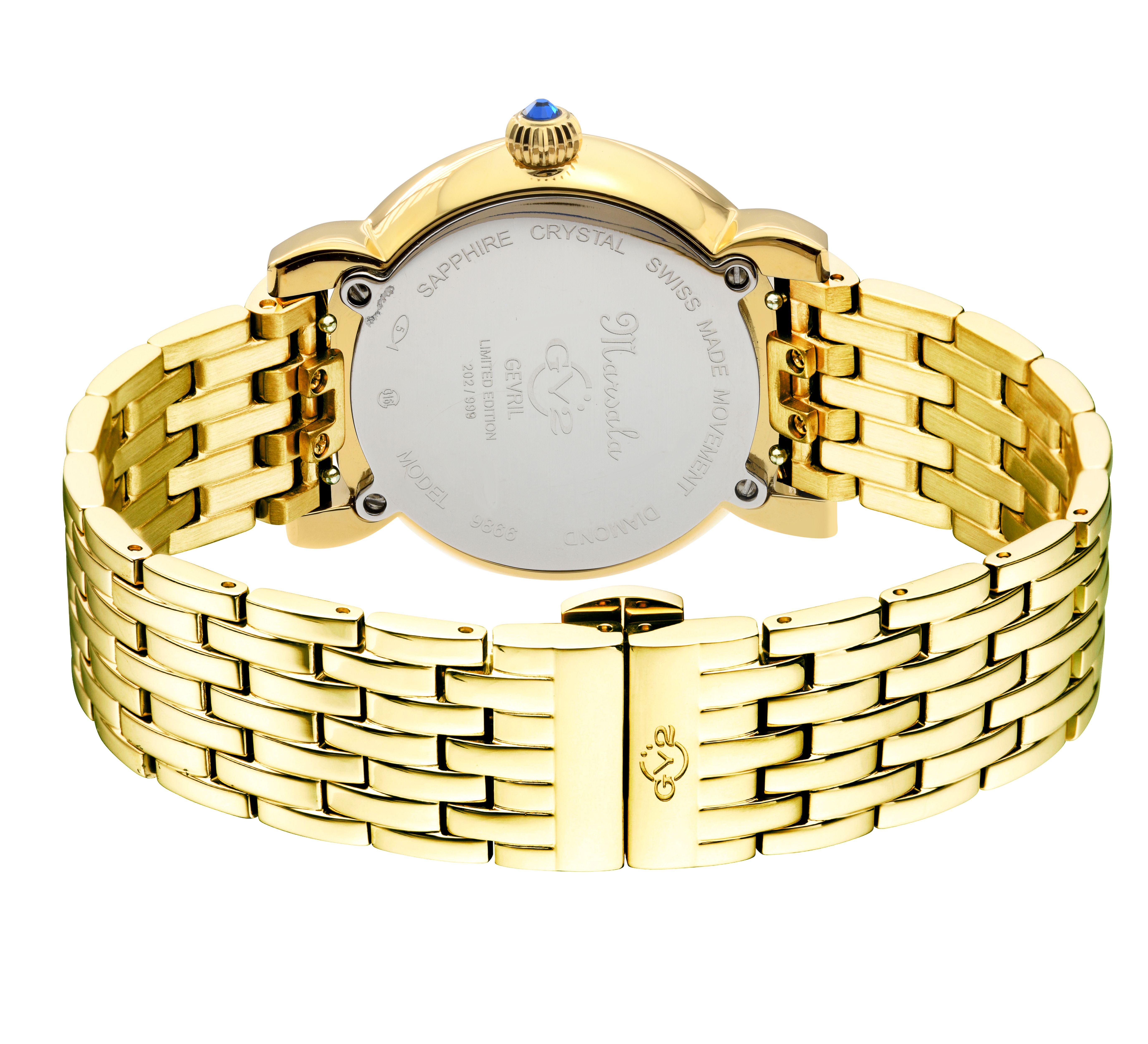 GV2 Marsala, Swiss Quartz Watch, White MOP Dial, 316L Stainless Steel, and Sapphire Crystal