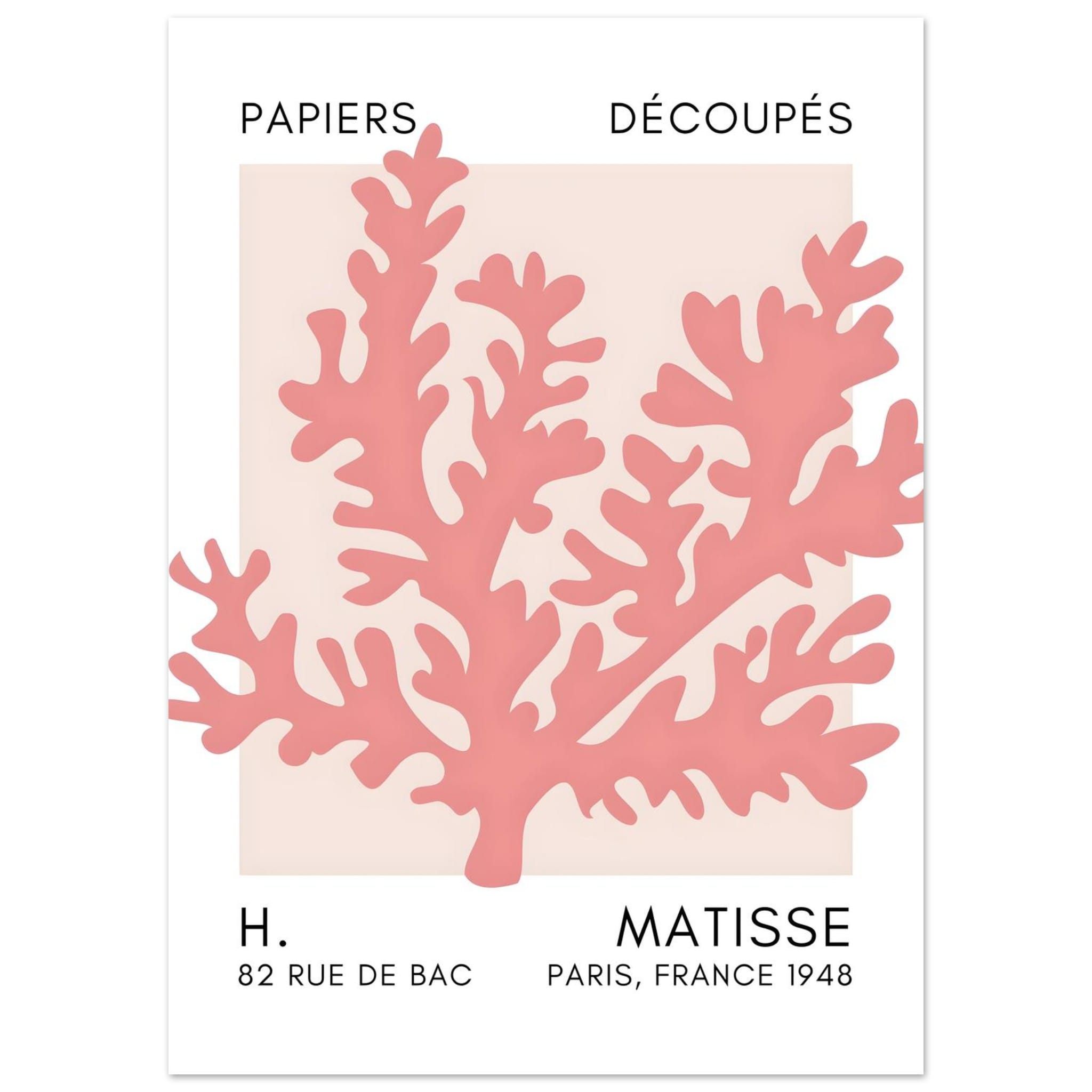 Artfulprints Poster Matisse – Aqua bloom taupe  - 50x70 cm - Taupe