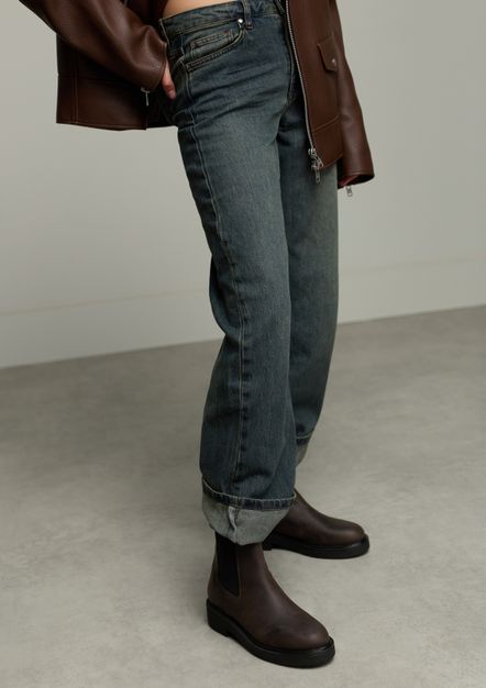 Bruine leren chelsea boots