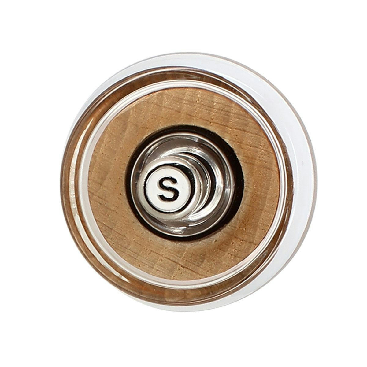 - Moulin à sel en bois de hêtre effet cuir blanc