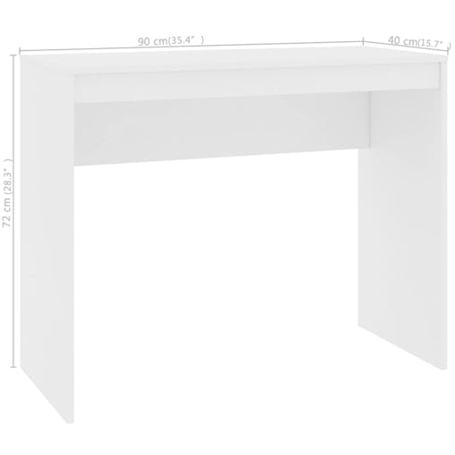 NNEVL Desk White 90x40x72 cm Chipboard