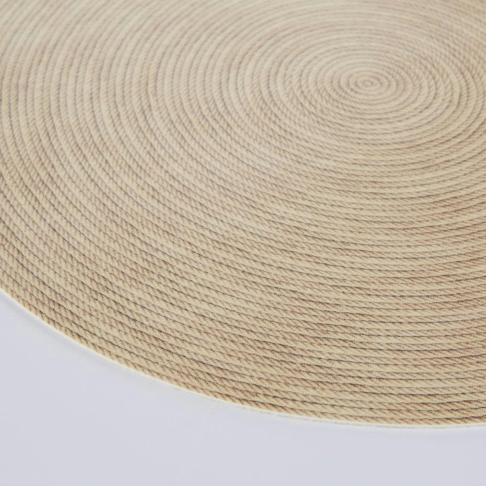 JUTANI - Set de table rond en vinyle beige D38