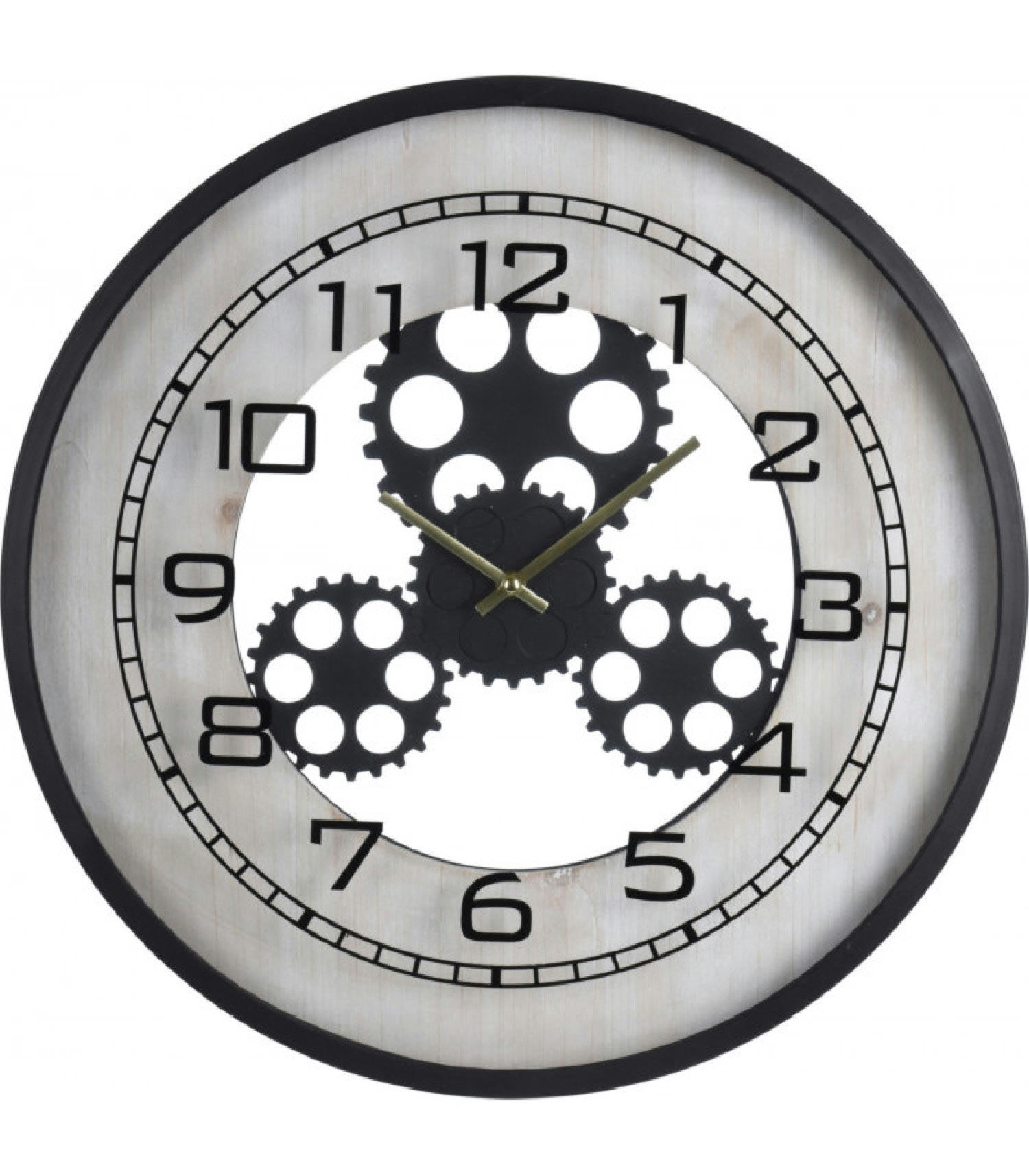 ENGRENAGES - Horloge murale ronde en métal engrenages D48