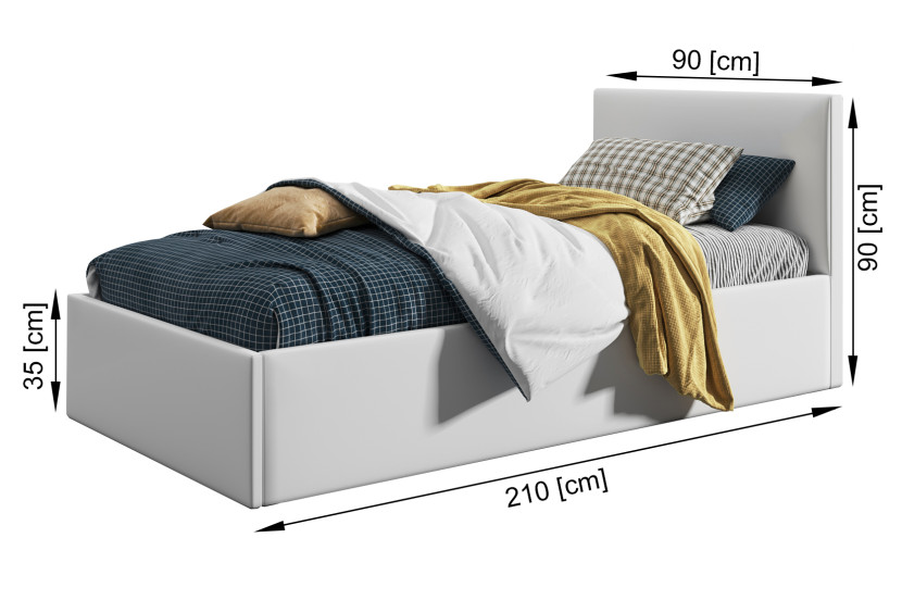 Łóżko młodzieżowe 80x200 Basic Asti, Beżowy, Pojemnik