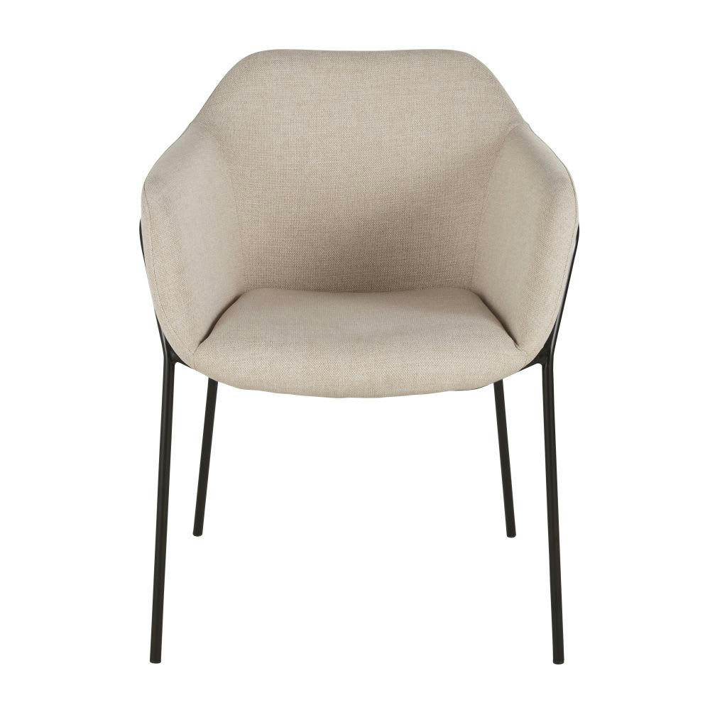 Neus - Chaise beige et métal noir