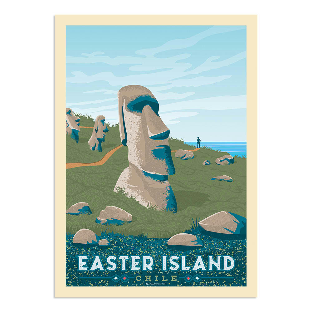- Affiche Ile de Pâques Chili 30x40 cm