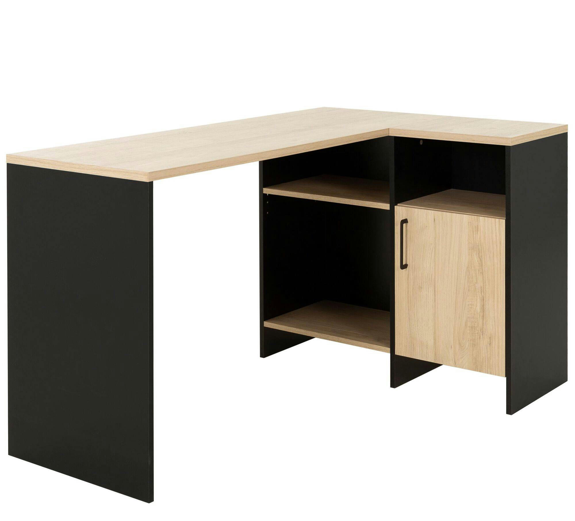 GARRY - Bureau d'angle effet bois et noir