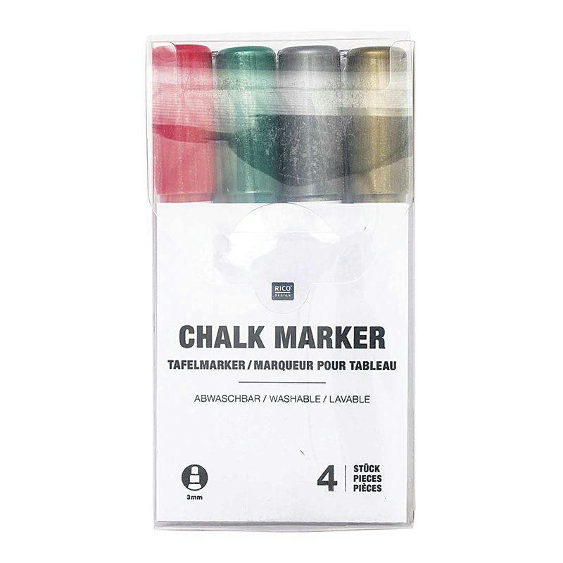 NOËL - 4 marqueurs-craies pointe 3 mm