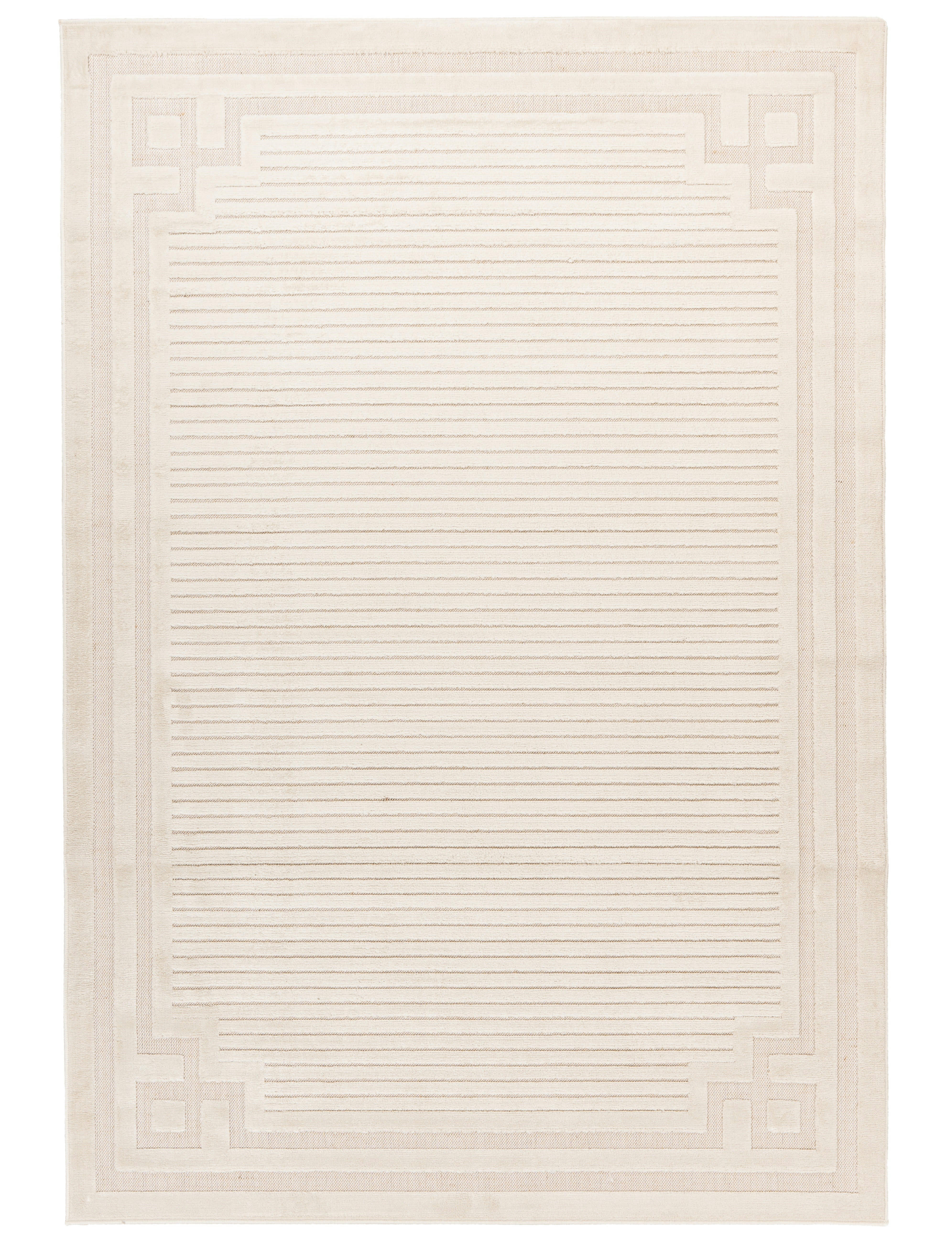 OLYMPE - Tapis de salon en polypropylène blanc cassé 160x230 cm