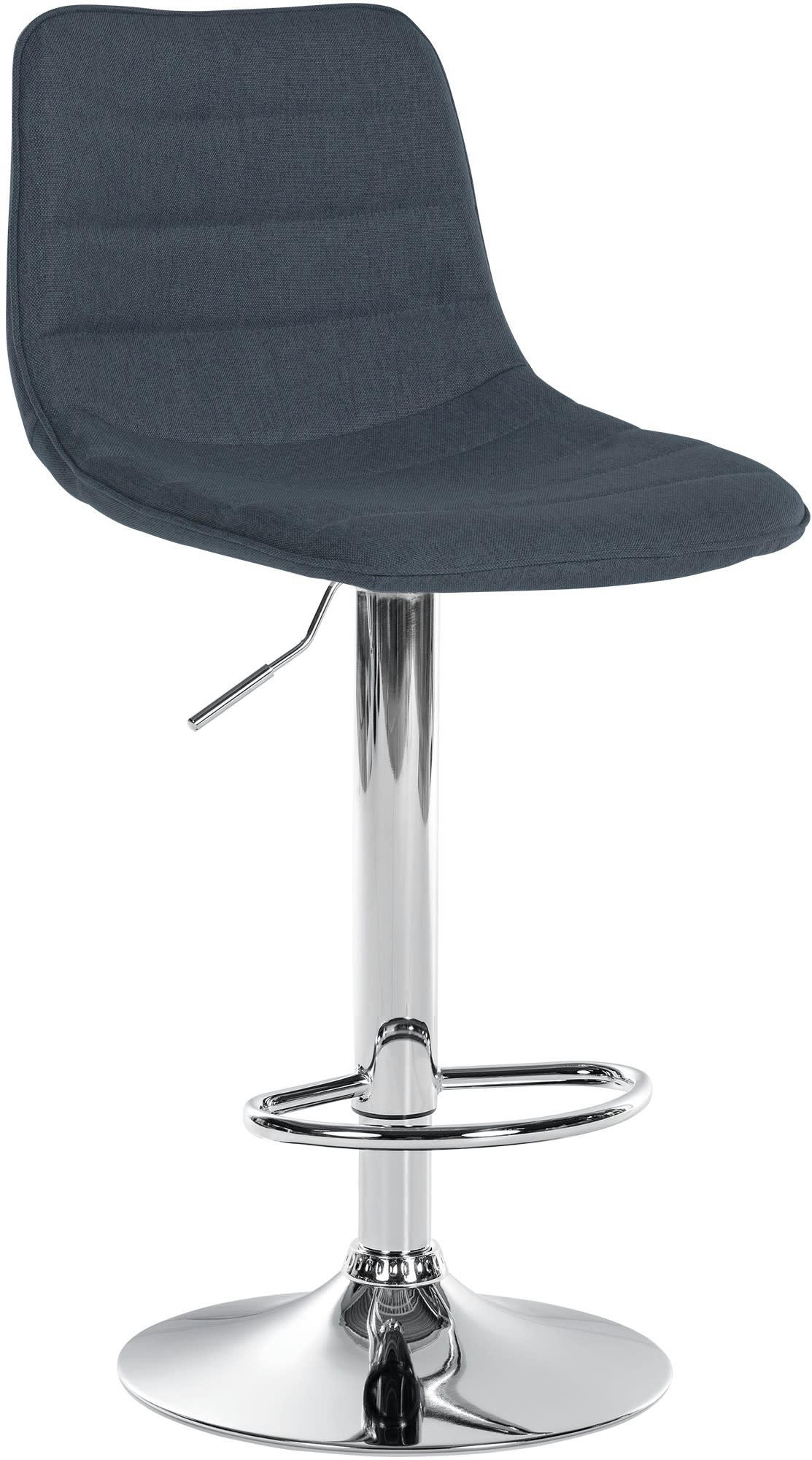 LEX - Tabouret de bar ajustable pivotant en tissu Gris foncé