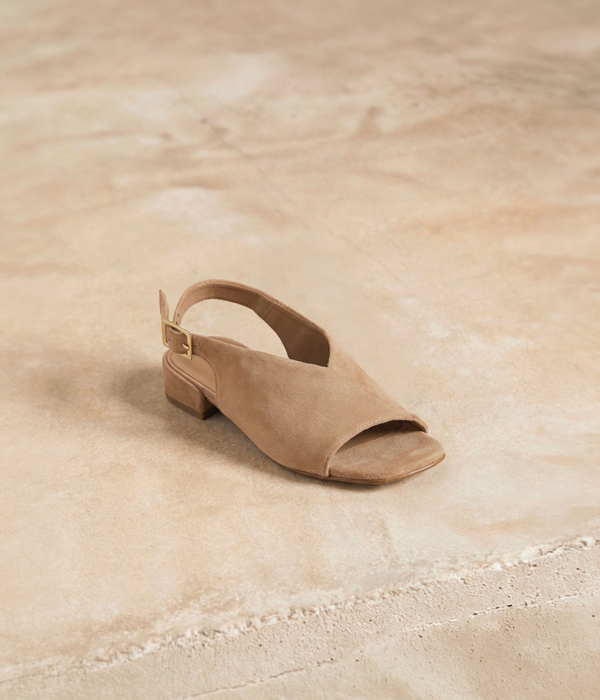 Sandales velours beige Anya