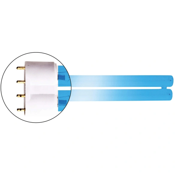 Lampe, 18W, Kunststoff/Glas, silberfarben
