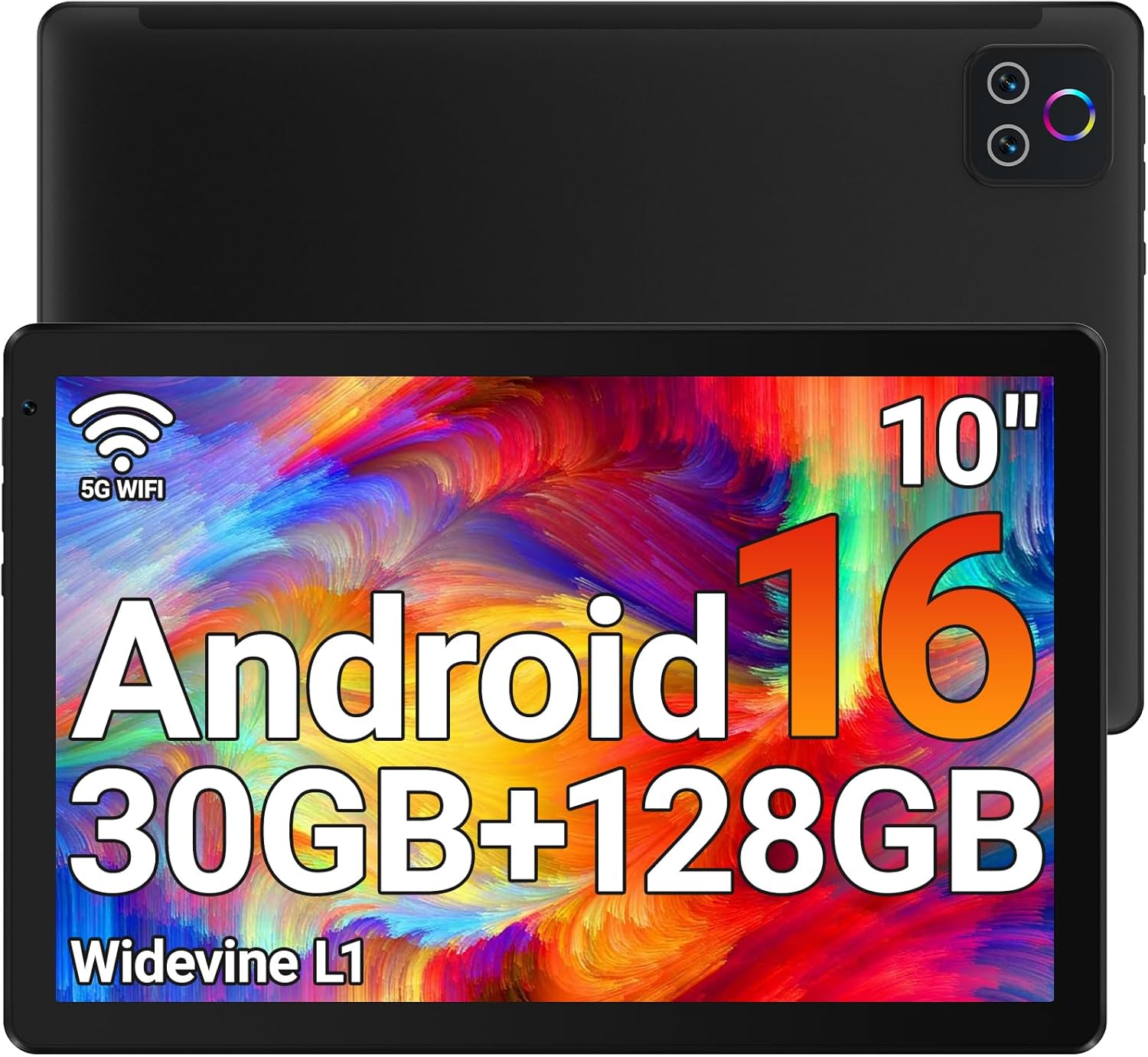 URAO Tablet,10.1 Android Tablet with Octa-core Processor 30GB RAM 128GB ROM HD IPS Touchscreen 8H Battery, Wi-Fi 6, BT 5.4, Dual Camera, Android 16 Tablets 2026
