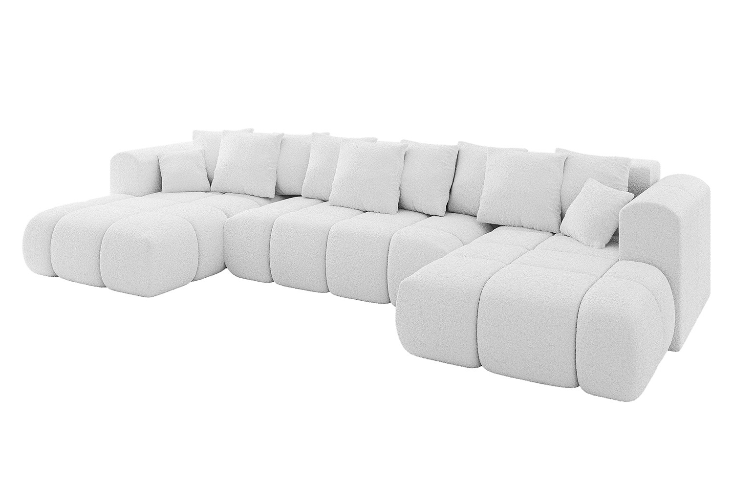 Narożnik uniwersalny z funkcją spania CLOUD-U-v1 405x185x90 cm Biały