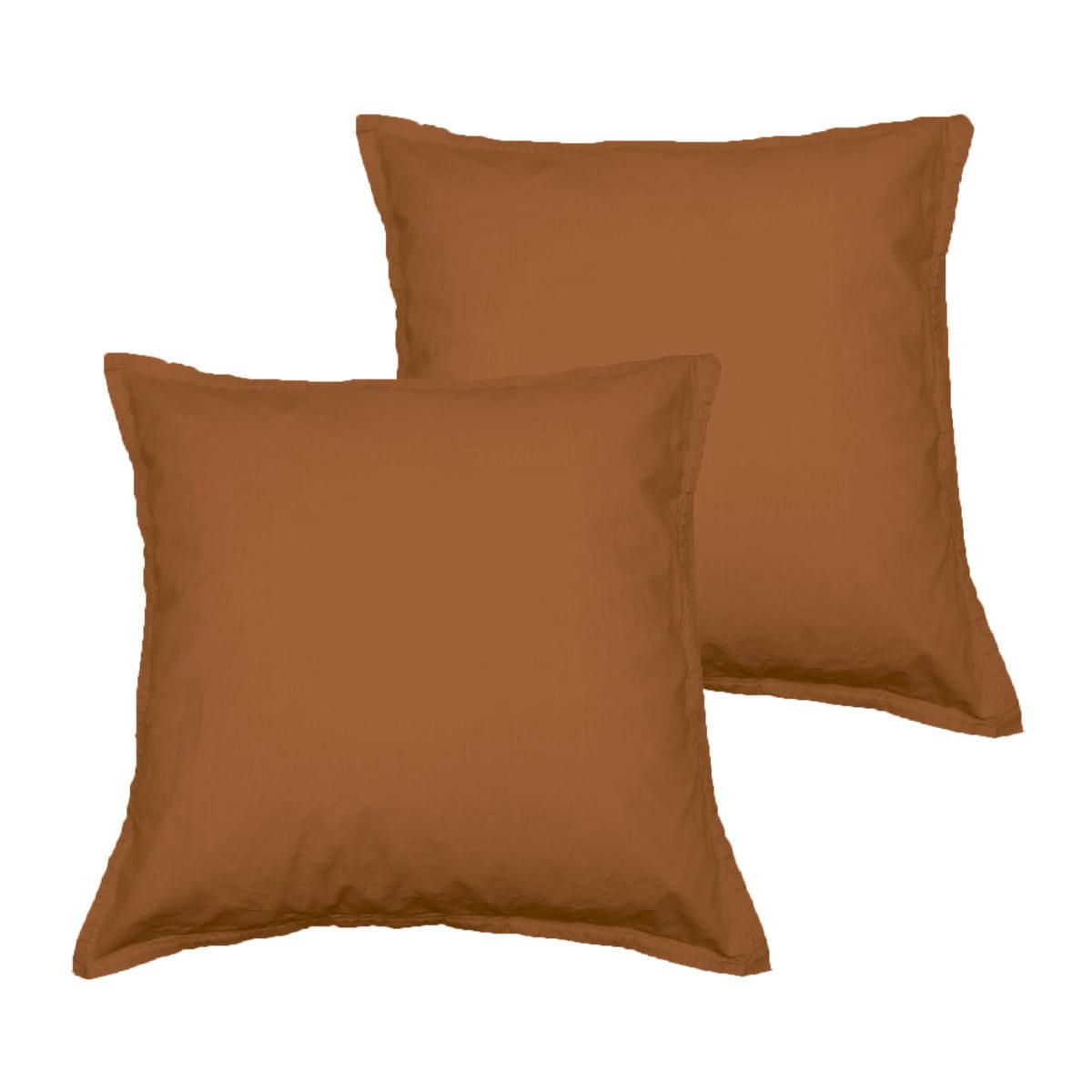 STUDIO - Lot de 2 taies d'oreiller en coton  brique 65x65 cm