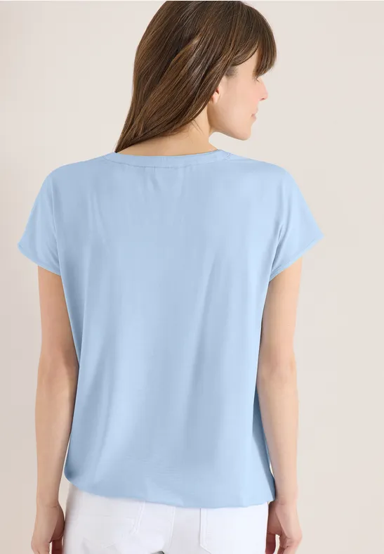 Kurzarm Bluse mit Strukturmix