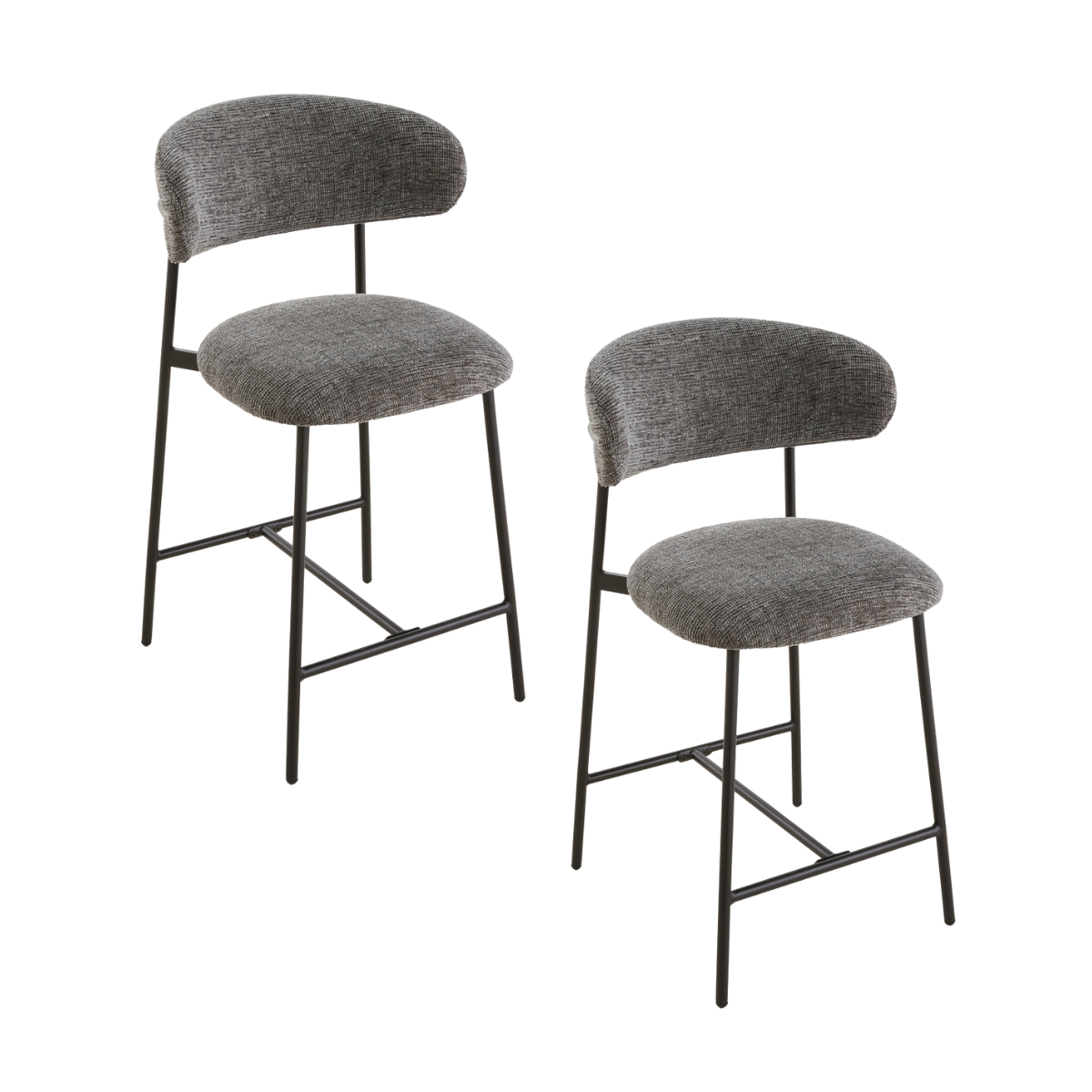 Calicosy - DRACO Set van 2 krukken - Grijs - 53x52x94 cm