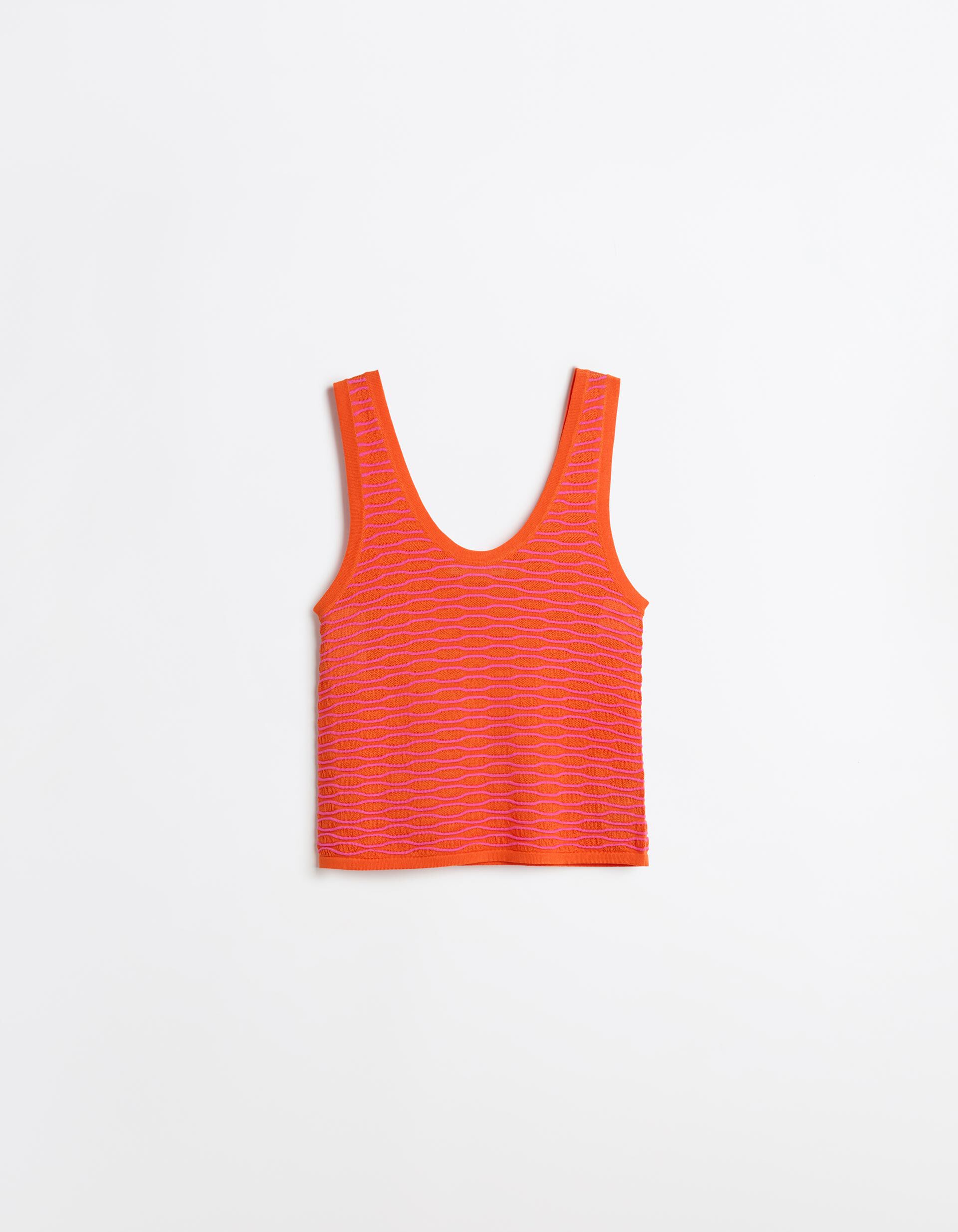 Top Malha Tricotada, Mulher, Laranja Escuro