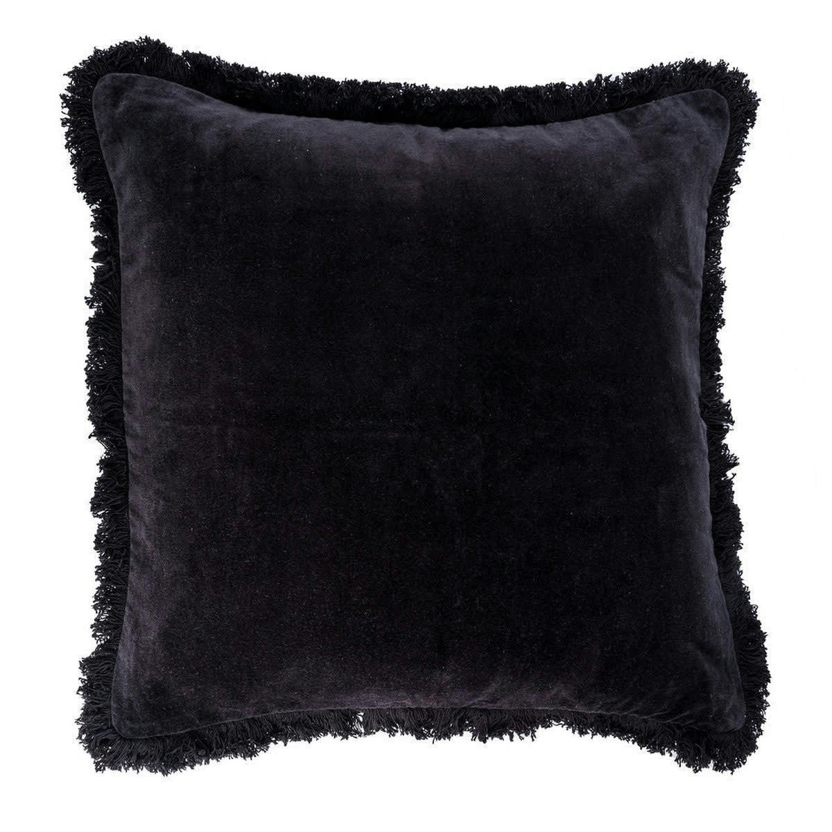 ANDREA - Coussin velours de coton  50x50 charbon