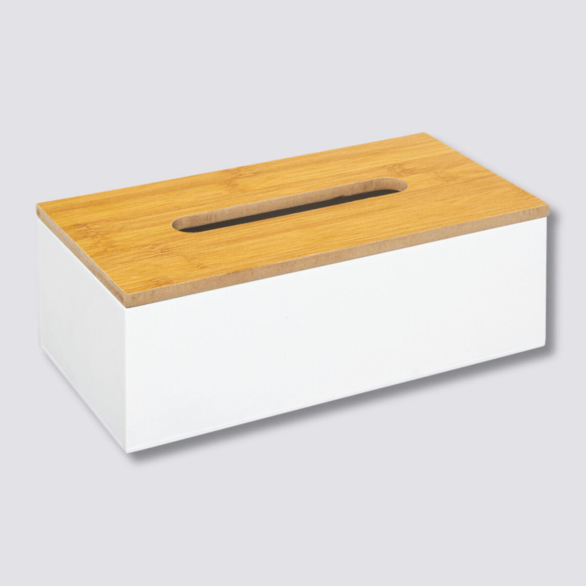 - Boîte à mouchoirs rectangulaire bois blanc