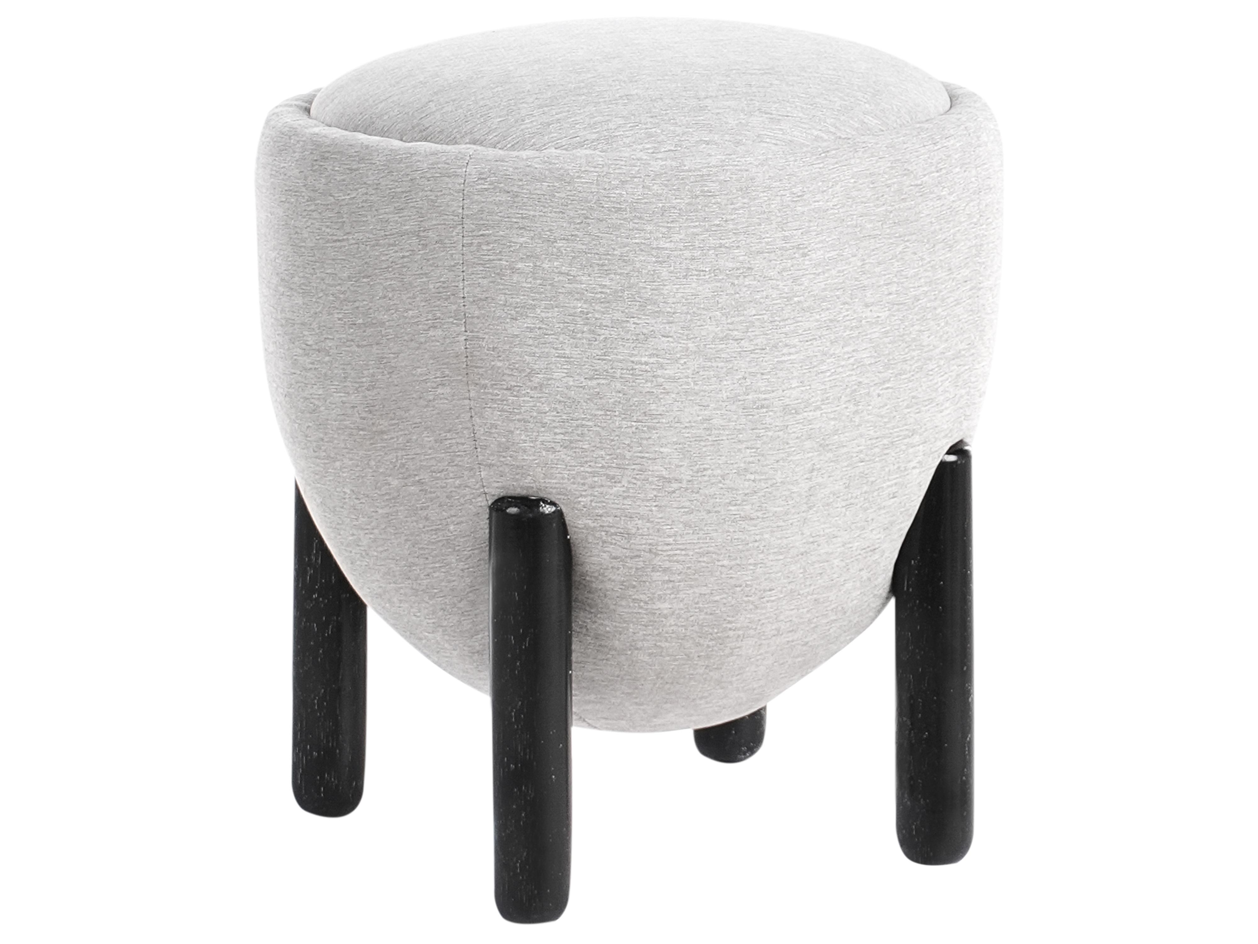 Pouffe ARCHIE Faux Linen Grey