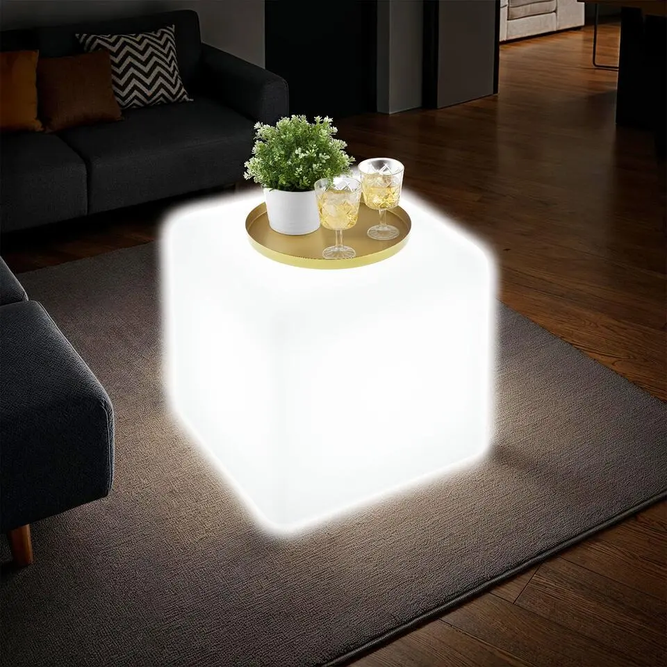 tectake Lichtkubus Luminous Cube, LED, met afstandsbediening, Wit