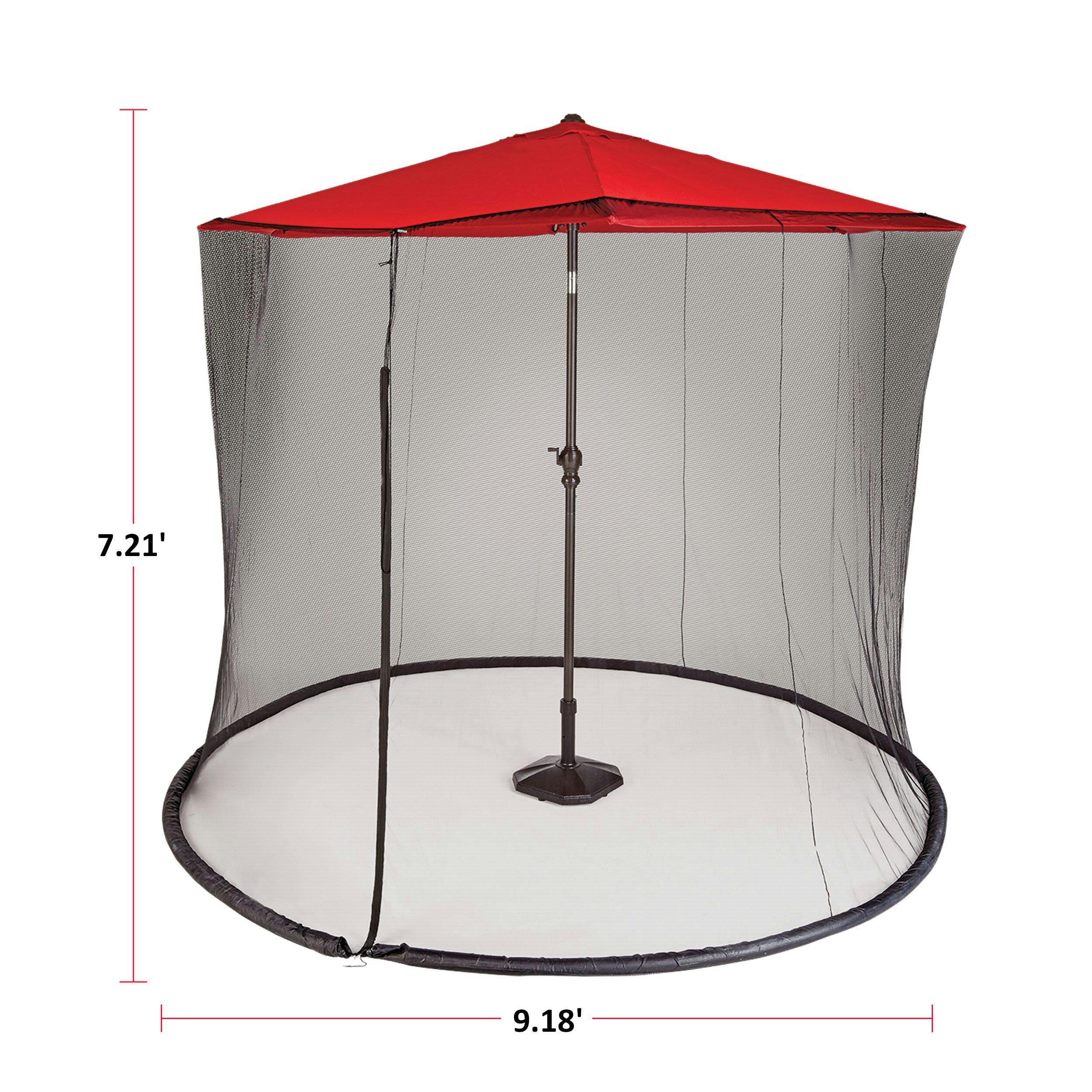 CANVAS Round Outdoor/Patio Umbrella Netting, Black, 7 to 9-ft