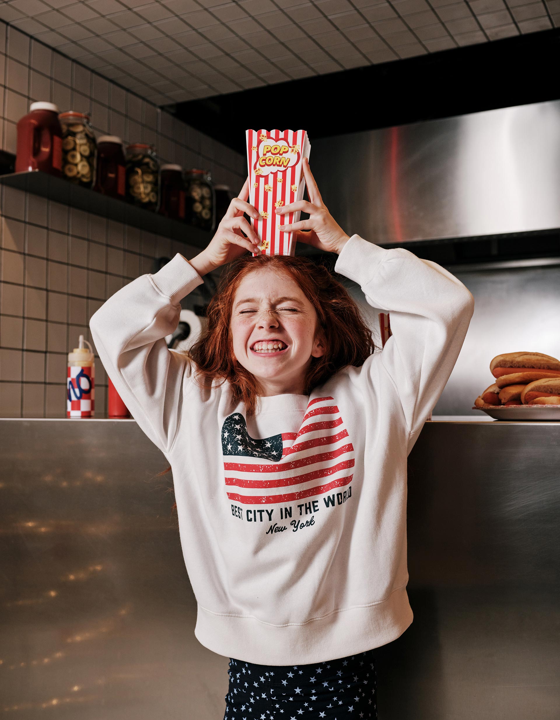 Sweatshirt de Felpa, Menina, Branco