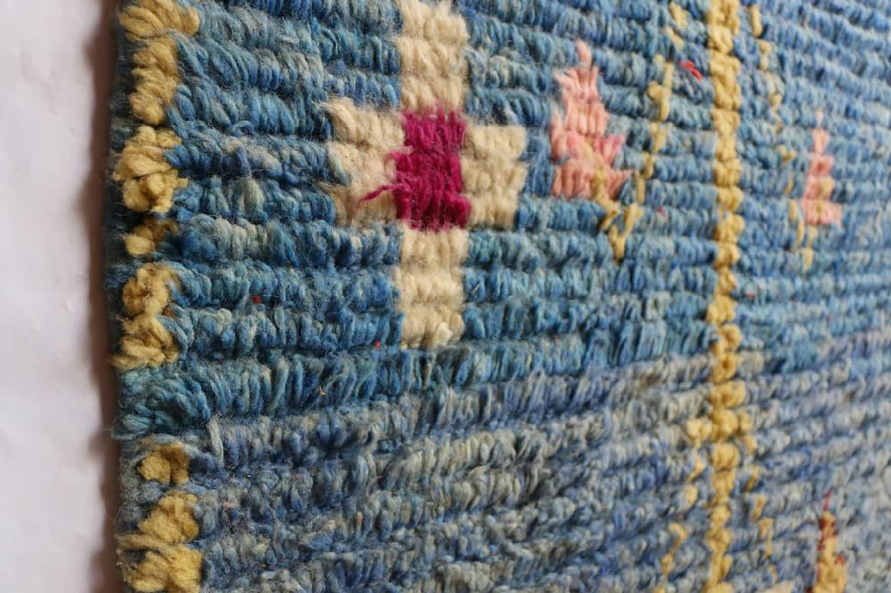 BERBERE - Tapis de couloir Berbere marocain pure laine 81x383