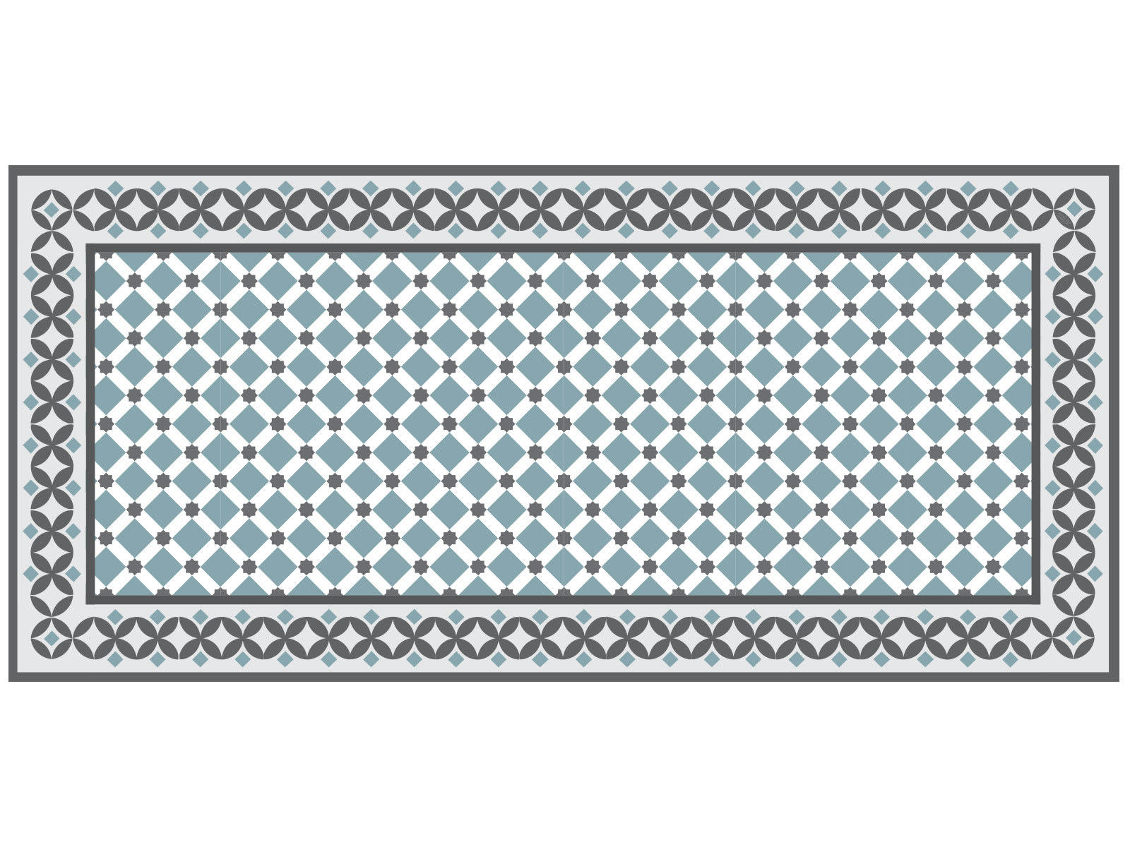 - Tapis vinyle Cordoba bleu 65x180cm