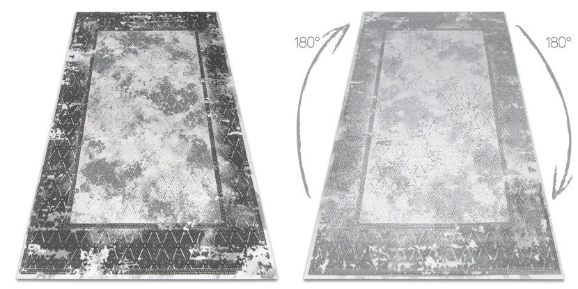 Dywan AKRYL VALS 0W1738 C53 87 Ramka beton, przecierany ciemny 160x230 cm