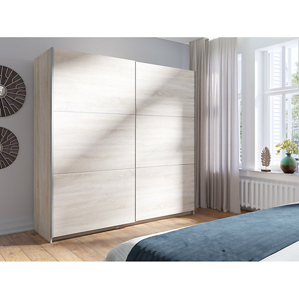Armoire, garde robe 200 cm 2 portes coulissantes - chene sonoma - Collection ARSALA