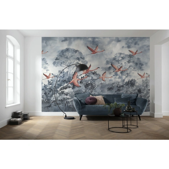 Vliestapete, Flamingo, bunt