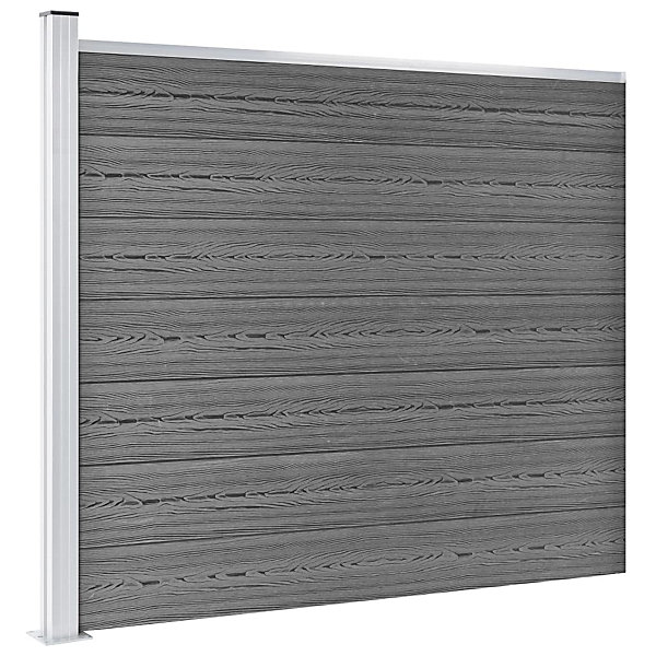 Ensemble de panneau de clôture WPC 353x146 cm Gris vidaXL