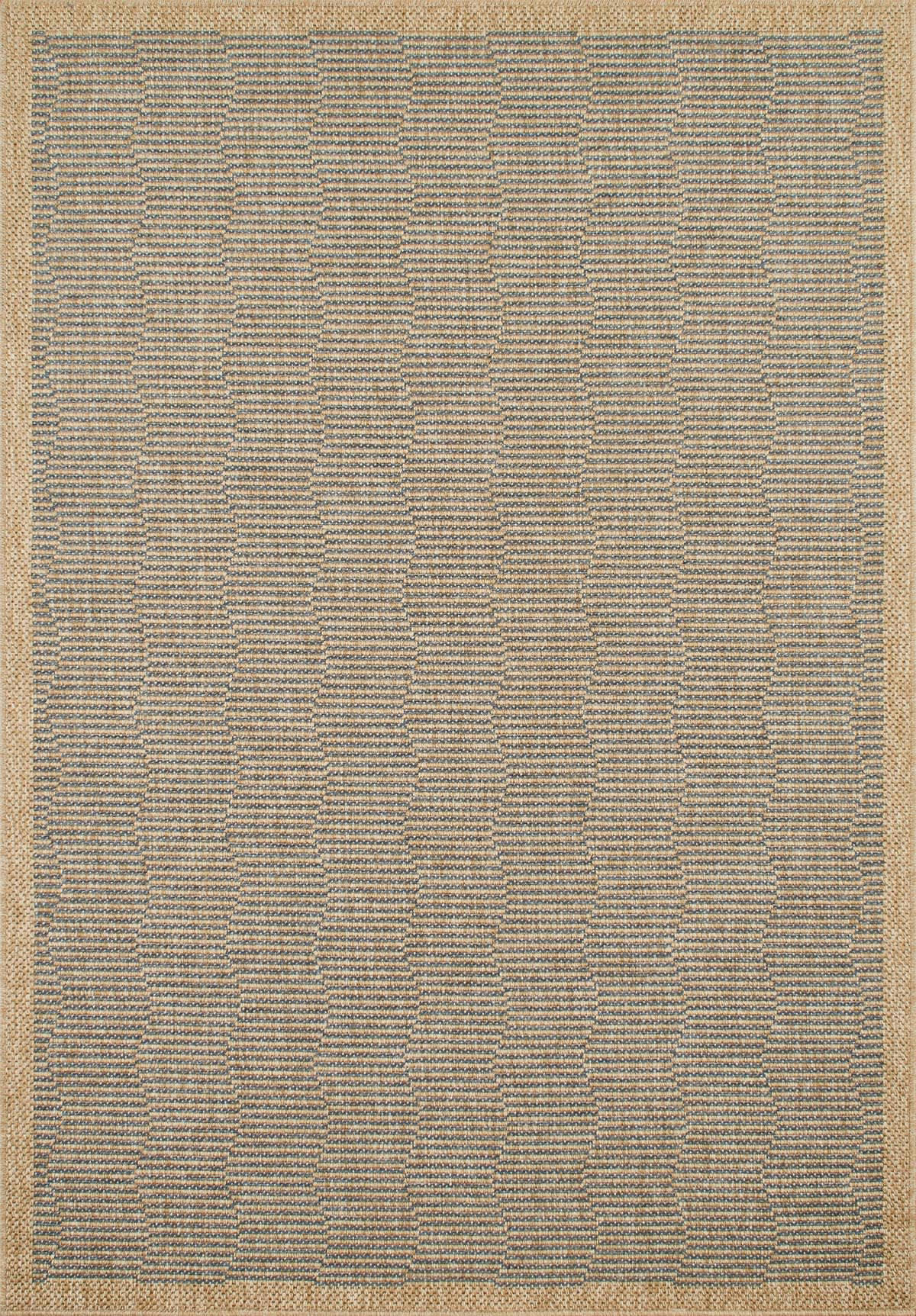 NATURE - Tapis polypropylène aspect jute bleu - 200x290 cm