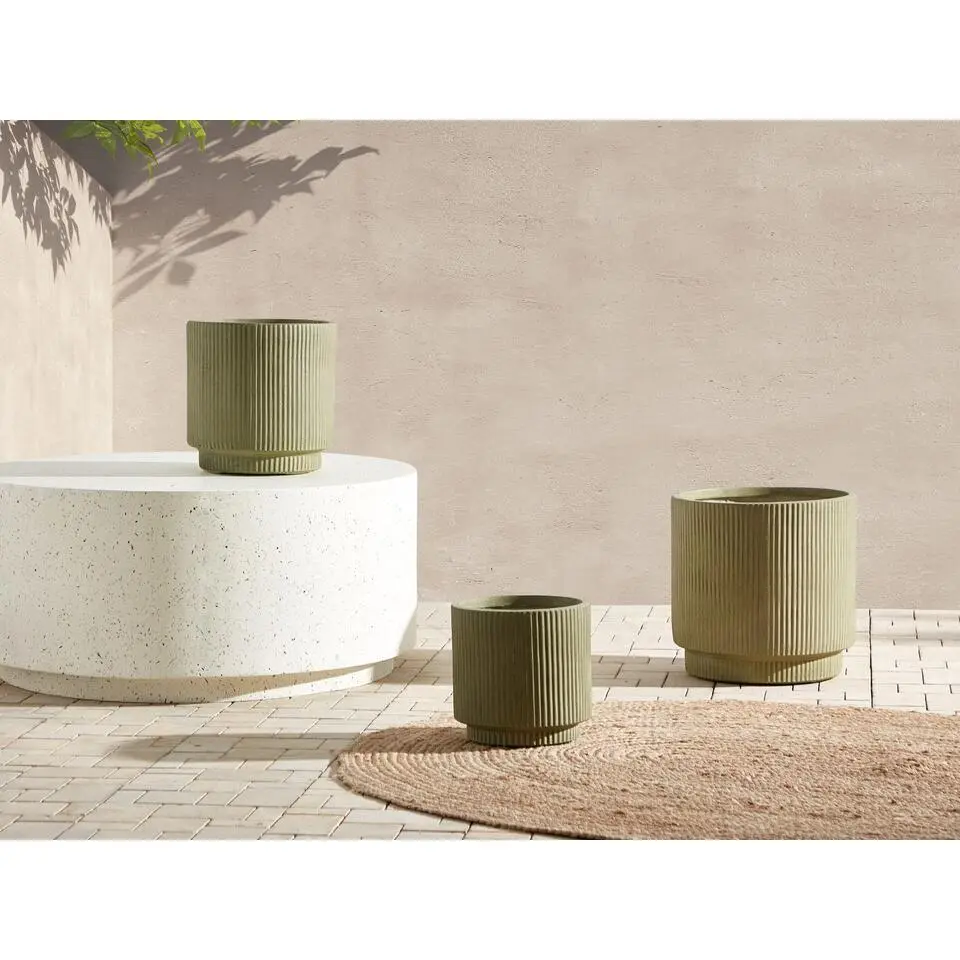 DARIA - Bloempot - 37 x 37 x 37 cm - Groen - Kleivezels