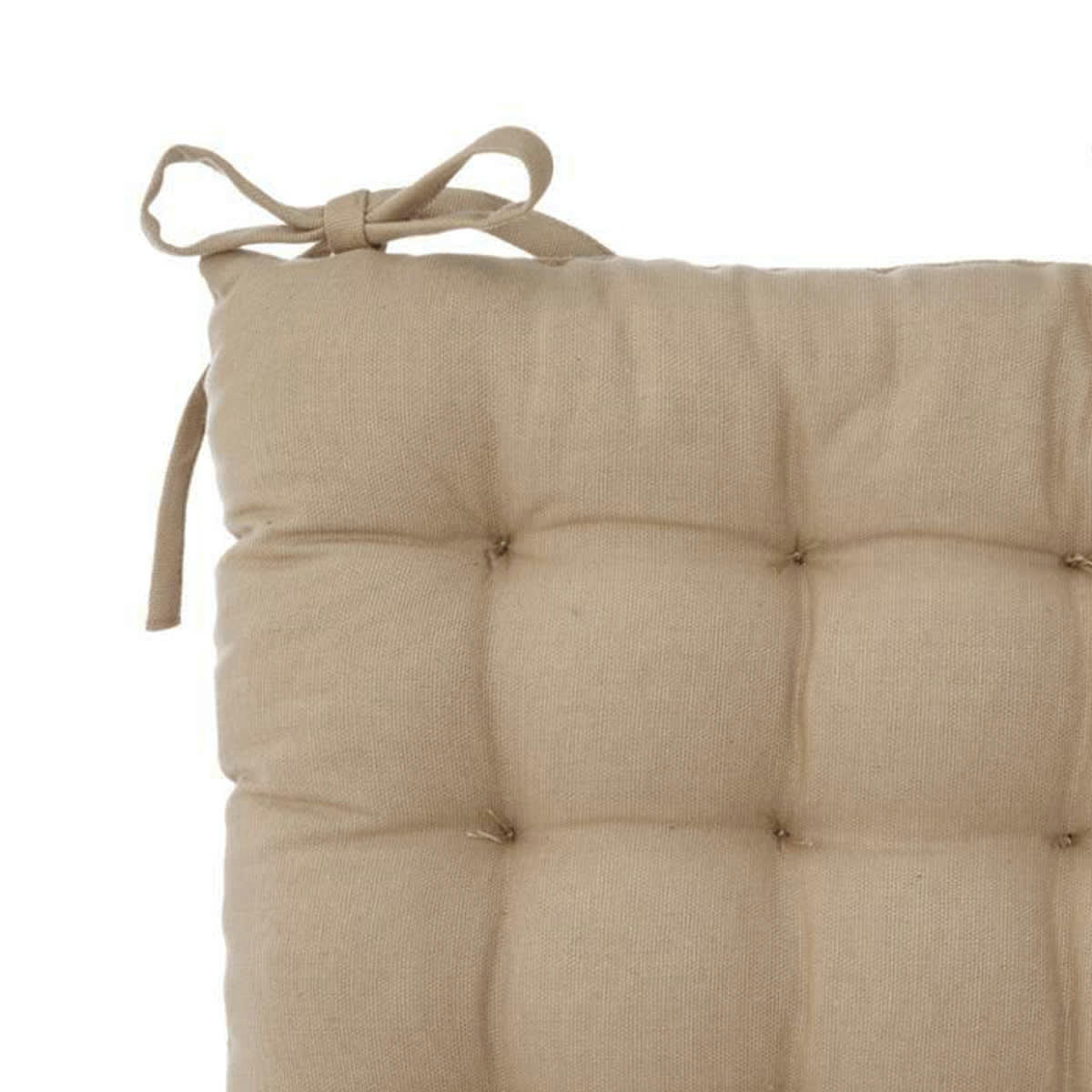 - Galette de chaise unie matelassée coton beige 38 x 38