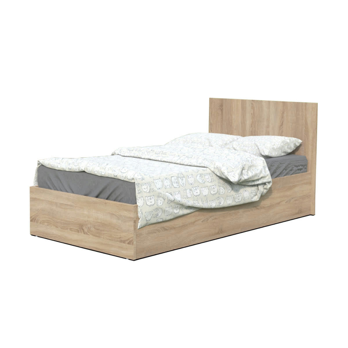 MADRID - Lit coffre sommier 90x190 naturel