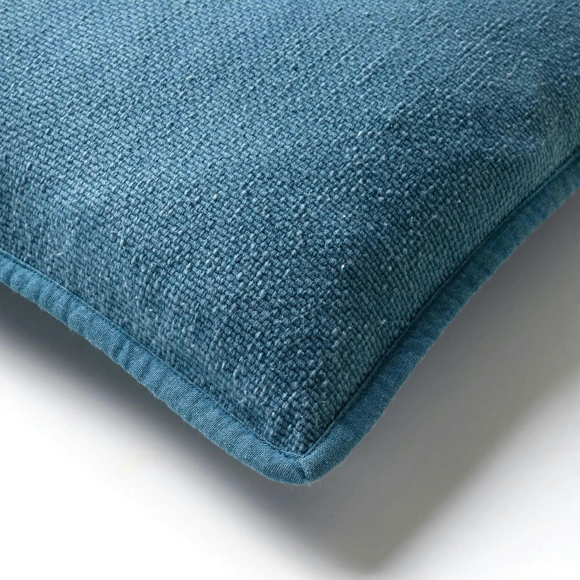 - Housse de coussin bleu en coton-45x45 cm uni