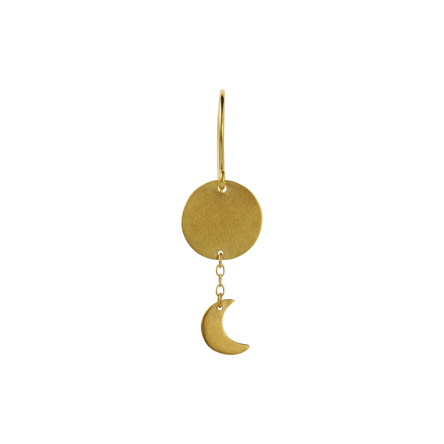 Sun and Moon Earring Single, gold