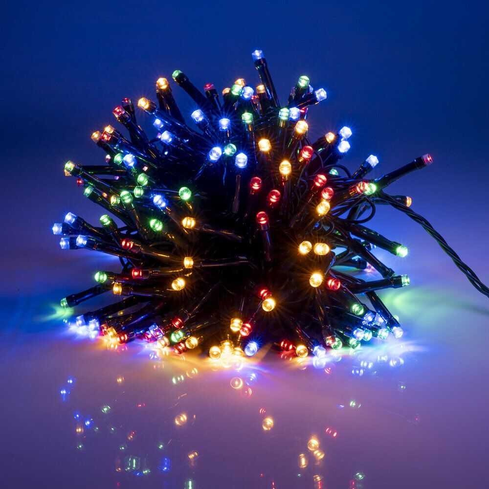 Guirlande de No&euml;l solaire lumineuse 240LED multicolore 17,9 m d'éclairage