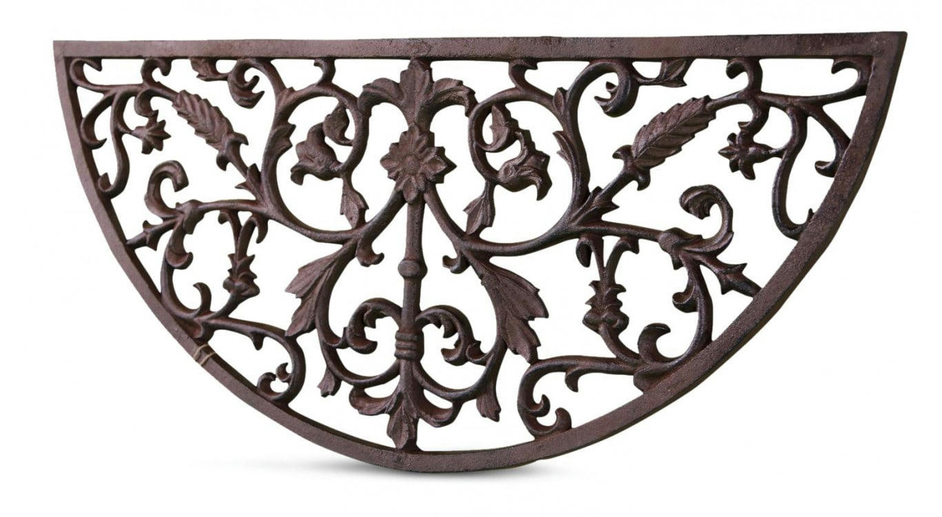 - Paillasson Demi Lune Fonte Marron 69cm