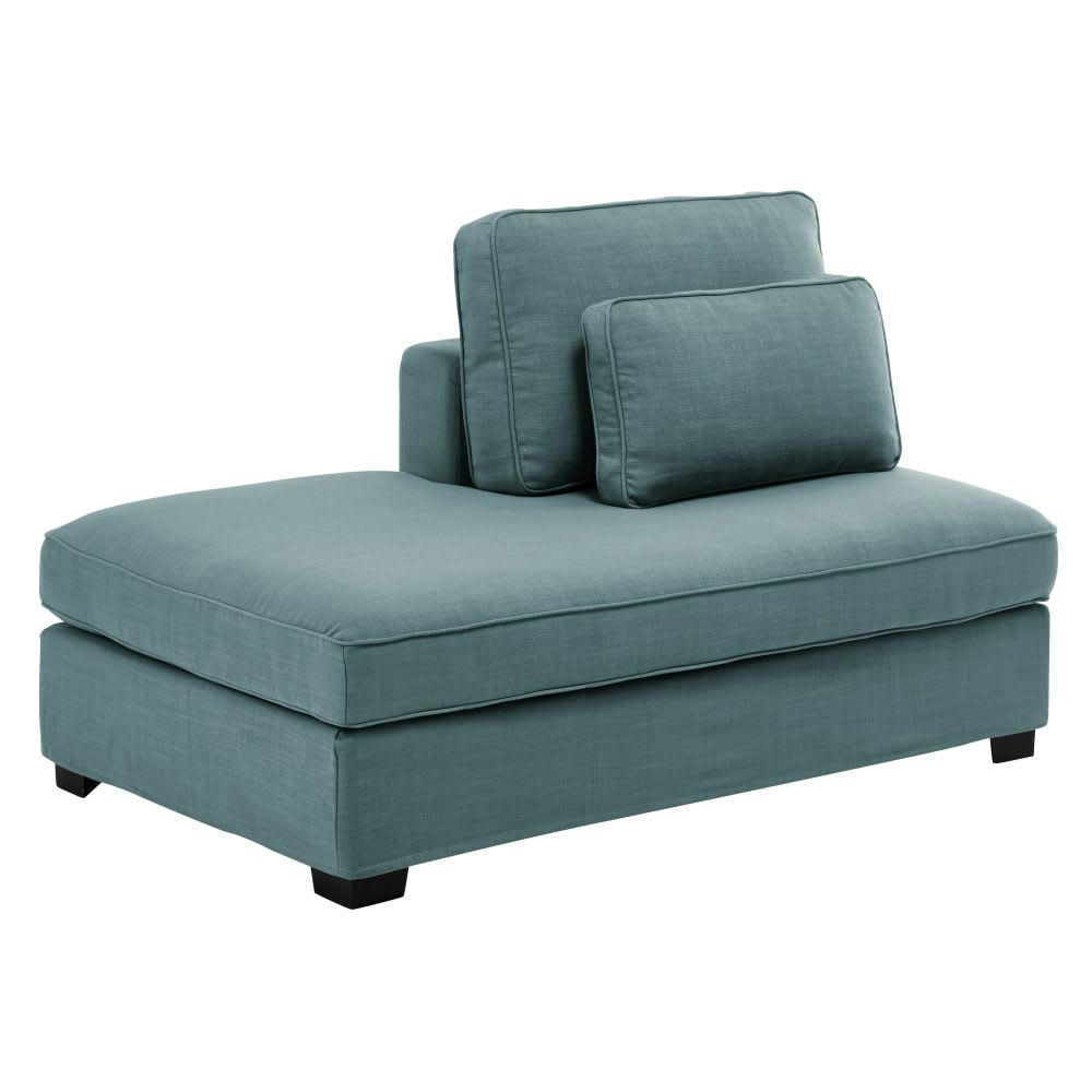 Milano - Méridienne gauche pour canapé modulable bleu pétrole