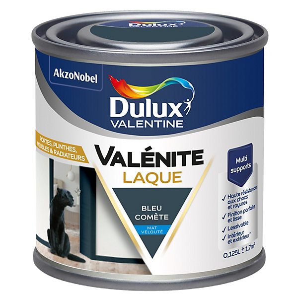 Laque acrylique bleu comète mat Dulux Valentine Valénite 125 ml
